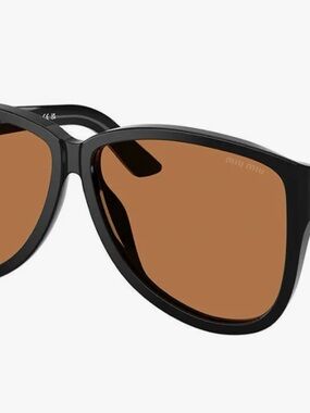 Miu Miu Black Acetate Sunglasses with Brown Lenses